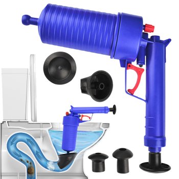Pipe cleaning gun with 4 nozzles, blue