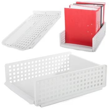 Foldable Document and Binder Organizer, White