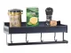 Hanging Wall Shelf with Hooks and Railing, 30 cm, Black