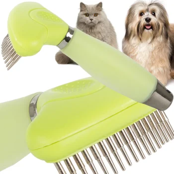 Double-Sided Trimmer / Comb for Dog and Cat Hair, Green