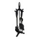 Kaminer 25969 Vintage 5-Piece Fireplace Tool Set with Stand, Black