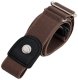 Elastic belt for trousers without buckle, brown
