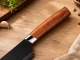Kitchen Knife Set with Stand, 6 Pieces, Black/Wood
