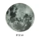 Moon Wall Clock with LED Display 32 cm, Grey