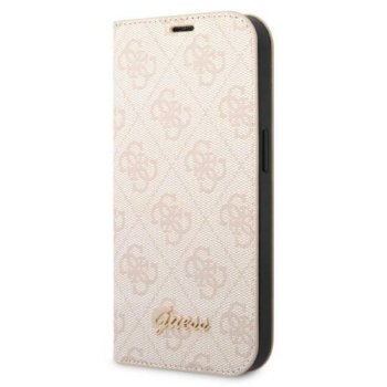 Apple iPhone 14 Plus 6.7" Guess 4G Vintage Gold Logo Book Case Cover (GUBKP14MHG4SHP), Pink | Telefona Maciņš Vāks...