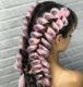 Kanekalon Synthetic Ombre Afro Braids for Hairstyles 60cm, Black-Pink