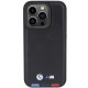 BMW iPhone 15 Pro Case Leather Stamp Tricolor, Black