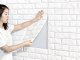 Self-Adhesive 3D Wall Panels, Peel and Stick White Brick Wallpaper