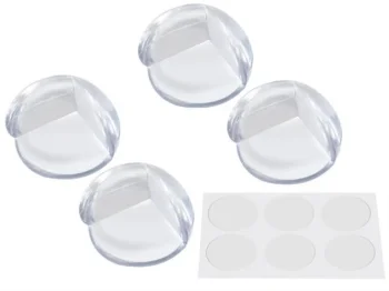 Ruhhy Silicone Furniture Corner Protectors, Transparent, 4 Pcs