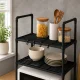 Kitchen Rack Over Microwave, 2 Tiers, Black
