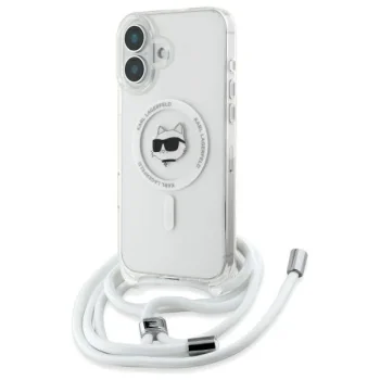 Karl Lagerfeld iPhone 16 Case IML Choupette Head & Cord MagSafe - Clear