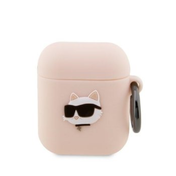 Karl Lagerfeld AirPods Case Silicone Choupette Head 3D Pink