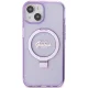 Guess iPhone 15 Plus / 14 Plus Case Ring Stand Script Glitter MagSafe, Purple