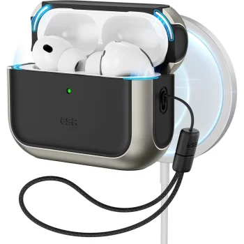 ESR Orbit HaloLock MagSafe Case for AirPods Pro 3, Gray & Black
