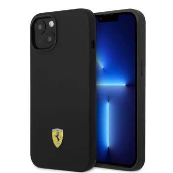 Ferrari Silicone Metal Logo MagSafe Case for iPhone 14 6.1" Black