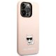 Karl Lagerfeld Silicone Choupette Body Case for iPhone 14 Pro, Pink