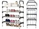 4-Tier Shoe Rack, 12 Pairs, Silver