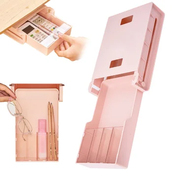 Under-Desk Pull-Out Drawer, 4 Compartments