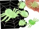 Halloween Decoration Large Spiders, Fluorescent, 11 cm, 2 pcs, Green