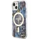Guess iPhone 14 Case Leopard MagSafe, Blue