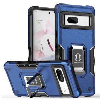 Google Pixel 7 Sweat-Proof Hard PC Hybrid Case Kickstand Cover, Blue