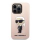 Apple iPhone 14 Pro 6.1\" Karl Lagerfeld Silicone Ikonik Case Cover (KLHCP14LSNIKBCP), Pink