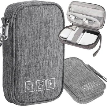 Travel Cable and Charger Organizer Bag 19x13x4cm, Grey
