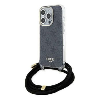 Apple iPhone 15 Pro Max 6.7'' Guess Crossbody Cord 4G Print Case Cover, Black