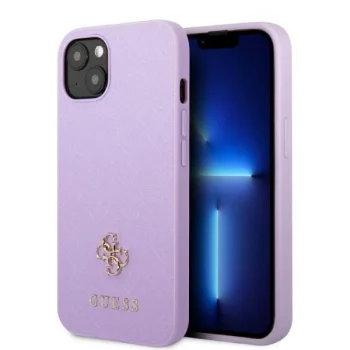 Guess Saffiano 4G Case for iPhone 13 mini, Purple