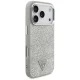 Guess Glitter Triangle Logo MagSafe Case for iPhone 17 Pro, Silver