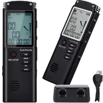 Digital Voice Recorder & MP3 Player 8GB Black