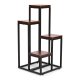 ModernHome 4-Tier Plant Stand Shelf, Metal and MDF, Dark Walnut