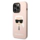 Karl Lagerfeld Silicone Karl\'s Head iPhone 14 Pro MagSafe Case, Light Pink