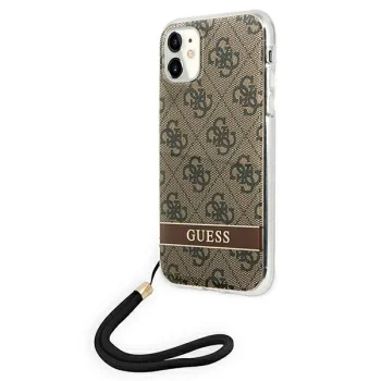 Guess 4G Print Strap Case for iPhone 11 / XR, Brown