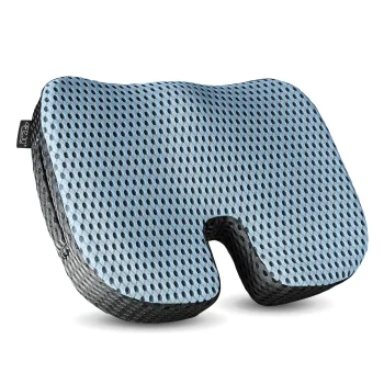 4FIZJO Orthopedic Seat Cushion with Memory Foam, Blue-Grey