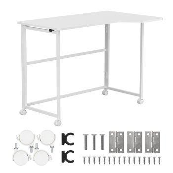 Складной L-образный стол Maclean MC-1250 L/W, 100x65см, белый