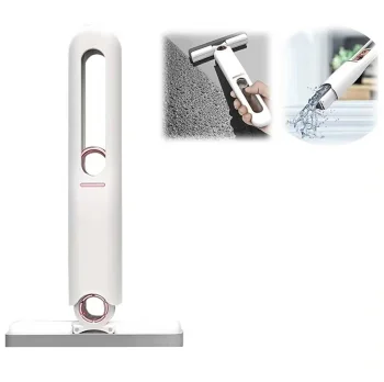 Mini Flat Mop with Squeezer for Windows and Shelves DA177, White/Grey