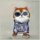 Nimmy Crossbody Glasses Cool Cat Shoulder Bag, Gray