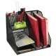 Large A4 Metal Mesh Desk Organizer with 7 Compartments, Black