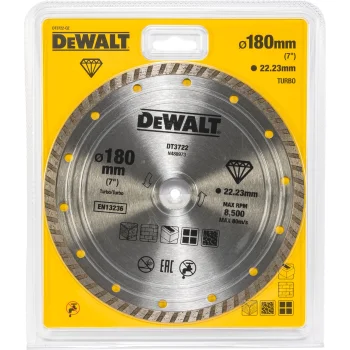 Diamond Cutting Disc DeWalt DT3722-QZ, 180 mm