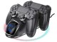 Dual Controller Charging Station for PS4, PS4 Slim, and PS4 Pro, Black