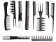 Professional Hairdressing Combs Set with Case, 10 pcs