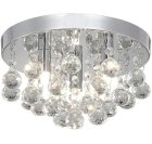 Glamour Crystal 3-Light Ceiling Light Fixture, Chrome