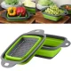 Foldable Plastic and Silicone Colander, Fruit and Vegetable Washing Basket, Set of 2