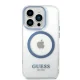 Guess iPhone 14 Pro Max Case Metal Outline MagSafe Blue