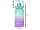 Motivational Water Bottle with Straw 2000 ml, Blue-Purple