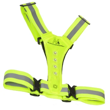 Maclean LED Reflective Harness for Runners and Cyclists, Adjustable
