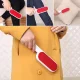 Double-sided clothes cleaning brush with long handle, grey-red