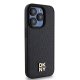 DKNY iPhone 15 Pro Case Leather Monogram Pattern Metal Logo MagSafe, Black