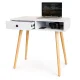 Cosmetic dressing table with drawer and shelf, white